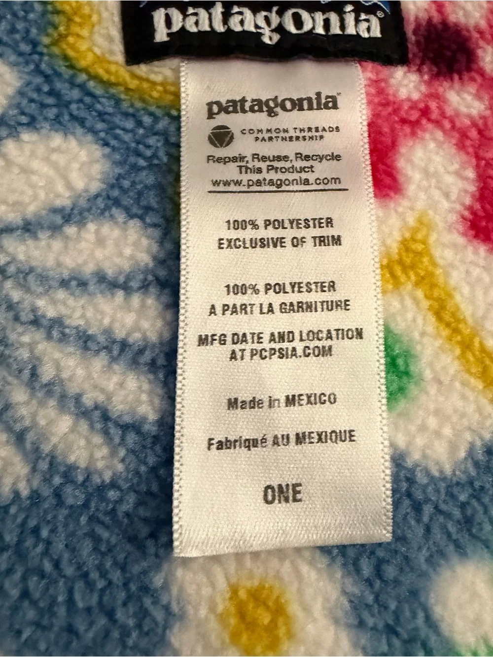 Patagonia Throw Kids Adults Floral Synchilla Print Retro Fleece Blanket Rare